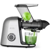 Cold Press Juicer,Slow Masticating Juicer Soft/hard Mode & Quiet Silver
