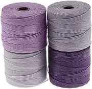 BeadSmith Super-Lon Cord - Lilac Mix - Four 77 Yard Spools / Size 18 Cord
