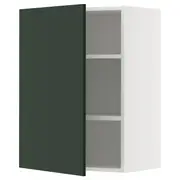 METOD wall cabinet with shelves, white/Havstorp deep green, 60x37x80 cm