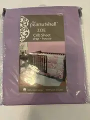 NEW The Peanutshell Zoe Purple Crib Sheet 28" X 52" Farallon Brands