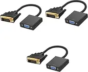 Pcs Dvi Male to Vga Female Adapter Dvi-d to Vga Adapter Cable Easy Plug Play for Tv Laptop