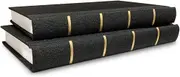 Textured Linen Home Decor Book (Black with Gold Lines)