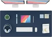K KNODEL Leather Desk Mat, Office Desk Pad, Large Mouse Pad, Keyboard Pad, Computer and Laptop Mat for Desk, Desk Protector, Desktop Mat for Writing, Desk Blotter and Cover (120x60cm, Dark Blue)