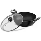 Vinod Hanos Hard Anodised Non Stick Deep Kadai & Lid - 3.1 Ltr, 24cm- Free Post