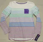New Cherokee Striped Shirt Long Sleeves Girls size XL (14-16) Sequin Pocket