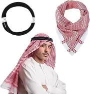 [PROMOTED TO BIG SISTER] Men Arab Shemagh Muslim Keffiyeh Head Wrap Scarf Arabic Tactical Desert Headwear with Aqel Rope