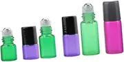 HONMEET 6PCS Portable Roll On Bottles for Essential Oils and Perfumes Glass Dispensing Bottles 1ml 2ml 3ml Each Travel Friendly Tea Color Bottles
