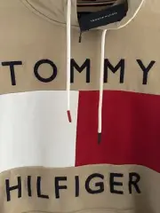 TOMMY HILFIGER - MEN’s QUINN DRAWSTRING HOODIE LONG SLEEVE Lg TAN SWEATSHIRT NWT