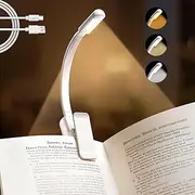 Recharge Clip On Rechargeable Book Light Reading Light, Warm Eye Care LEDs, Flexible, Durable, Dimmable, Perfect for Bookworms, Reading in Bed, Lasts 60 Hours