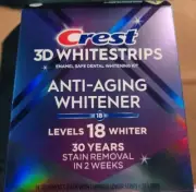 CREST 3D WHITESTRIPS - LEVELS 18 WHITER - ANTI-AGING - NEW & SEALED, LAST 7!