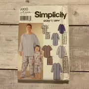 Simplicity 9900 Sewing Pattern Men Boys Matching Pajamas Sleepwear UNCUT