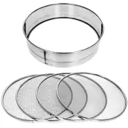 ToolTreaux Interchangeable Fine Mesh Sieve Set Gardening Composting Tools, 5pc