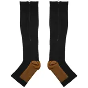 Compression Stockings Nylon Zipper Compression Sock Leg Knee Support Open9018