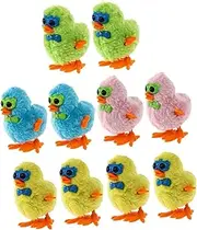 Kisangel 10Pcs Plush Wind Up Chicken for Adorable Clockwork Fun Interactive Play for Soft and Safe Material Party