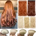 AS Human Hair one Piece 3/4 Full Head Hair Clip In Hair Extensions Straight Wavy