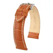 Hirsch Modena Honey Alligator Embossed Leather Watch Band, 20mm / Large