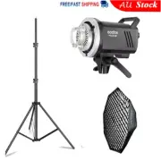 Godox MS200V 2.4G Compact Studio Flash Strobe + 95cm Grid Softbox + Light Stand