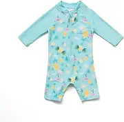 [BONVERANO] Baby Girls Swimsuit/Sunsuit UPF 50+ UV Protection One Pieces with Sun Cap