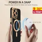 Shockproof Plating MagSafe Case for iPhone 16 15 14 13 12 11 Pro Max Plus Cover