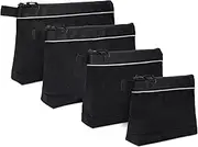 WISEPRO 4 Pack Zipper Tool Bags, Heavy Duty Stand-Up Tool Pouch, Water Resistant Utility Tools Organizer, Multi-Size 4-Pack (Black)