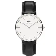 Daniel Wellington Classic Sheffield White/Black Leather Strap Women's Watch