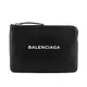 【Balenciaga 巴黎世家】Everyday Logo 小牛皮拉鍊手拿包_展示品 (黑色)/ 平行輸入