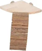 EXHUMKY Hamster Wooden Stand Platform with Ladder Durable Natural Wood Activity for Dwarf Hamsters Guinea Pigs Small Pets Safe Easy to Clean Versatile Design