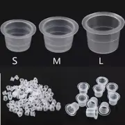 100pcs Pro Tattoo Ink Cups Caps Plastic Small/Medium/Large Pots Pigment Supplies