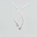 Dangle Drop Earrings Chain Tassel Stick Bar Sterling Silver Elegant Fine Jewelry