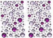 uxcell Self-Adhesive Rhinestone Stickers, 2 Pcs Face Gems Jewel Stickers Crystal Circle Embellishment Sheet for Crafting Nail Decor Makeup DIY, Purple