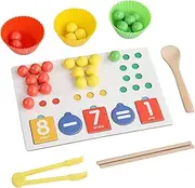 Wooden Bead Game for Kids | Bead Clip Matching Toys | Age 3+ Number Learning Game for Mathematical Enlightenment Fine Motor Skills