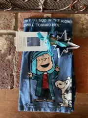 Hallmark LINUS CHRISTMAS SPEECH Peanuts Tea Towel & Bethlehem Star Cookie Cutter