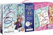 Make It Real - Disney Crystal Dreams Mega Set 2 in 1 Princess + Frozen 2 - DIY Bead & Charm Bracelet Making Kit - Kids Jewelry Making Kit with Swarovski Crystals & Exclusive Disney Princess Books
