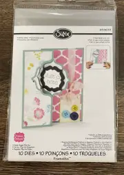 SIZZIX Framelits CARD, CIRCLE FLIP-ITS 10 Dies 659633 Just a Note