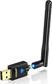 EDUP AC600M USB WiFi Adapter for PC, Wireless USB Network Adapters Dual Band 2.4G/5.8Ghz Wi-Fi Dongle Antenna for Laptop Desktop Compatible Windows 10/11/8.1/8/7/XP/Vista/Mac OS X 10.6~10.15.3 Black