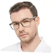 Reading Glasses Men Fashion Rectangle Readers(1.0 1.25 1.5 1.75 Gray 2.75 x