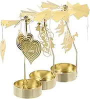 Luxshiny 3pcs Rotating Candle Holder Tea Light Candlestick for Valentine Day Wedding and Dining Table Decorations Romantic Design