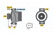 Bosch Alternator for Mercedes-Benz Cls350 219 3.5L Petrol M 272.985 2006-2006