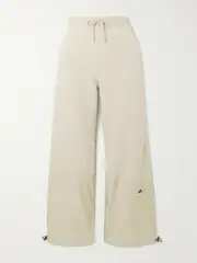[adidas by Stella McCartney] adidas by Stella McCartney - Truecasuals Shell-paneled Organic Cotton-blend Fleece Track Pants - Sand - x large x large Neutrals