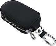 SING F LTD Car Key Chain Leather Bag Key Fob Protector Multifunction Holder Cover Case Auto Smart Remote Control Key Keyring Wallet for Women and Men Black