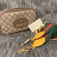 在飛比找PopChill優惠-[二手] GUCCI 古馳 卡其色Ophidia紅綠條 虎頭