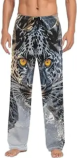 [XYMZR] Leopard Snow Cool Men's Pajama Bottoms Lounge Pajama Pants Sleep Bottoms with Pockets for Men S