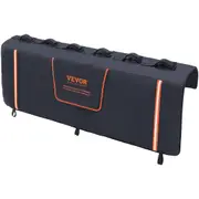 Tailgate Bike Pad, 62" Truck Tailgate Pad Carry 6 Mountain Bikes, Upgraded Grooves Tailgate Protection Pad with Reflective Strips and Tool Pockets, with Camera Opening for Most Pickup