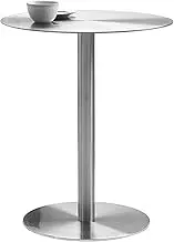 Round Bar Table, Pub Dining Height Table Cocktail Table, Use for Living Room Cafe Bistro Kitchen Island, Snack Table Negotiation Side Table | Stainless Steel(50x95cm)