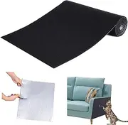 MIMIGLOO Cat Scratching Mat 78.7"x15.8" Self-Adhesive Trimmable DIY Cat Wall Climbing Carpet, Cat Couch Protector, Cat Scratching Pad Replacement (Black)