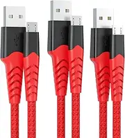 Micro USB Cable 2M 3Pack, Micro USB Charger Cable Nylon Braided USB to Micro USB Cable 18W USB Cable for Galaxy S7 S6, Note LG Nexus Nokia Kindle