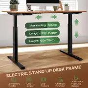 Stand Up Desk Frame Electric Sit and Standup Table Base Legs Heavy Duty Adjustable Rising Standing Underframe Carbon Steel Dual Motor Black