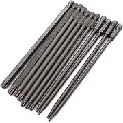 Power Screwdriver Bit Sets, 100mm T6/ T7/ T8/ T9/ T10/ T15/ T20/ T25/ T27/ T30/ T40 Torx Head Security Screw Driver Bit Set with Tamper Proof Star 6 Points Screwdriver Kit Tools