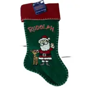 New Rudolph The Red Nosed Reindeer Red Green Santa Christmas Stocking