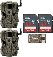 Stealth Cam Fusion X 26MP Trail Camera (Verizon, 2-Pack) with 32GB Ultra SDHC UHS-I Memory Card (2-Pack) Bundle and All-in-One High Speed USB 2.0 Card Reader (5 Items)
